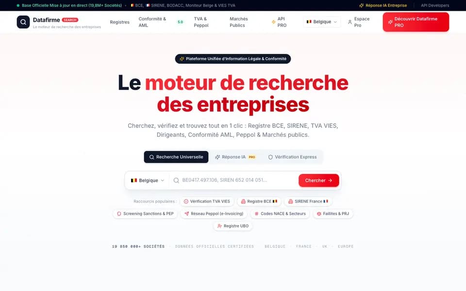 Page d'accueil de Datafirme