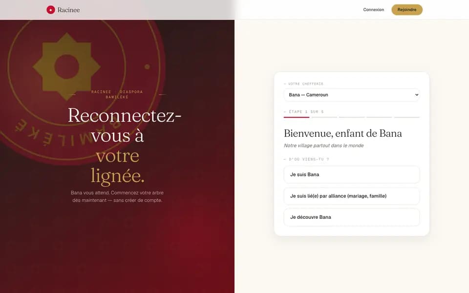 Page d'accueil de Racinee