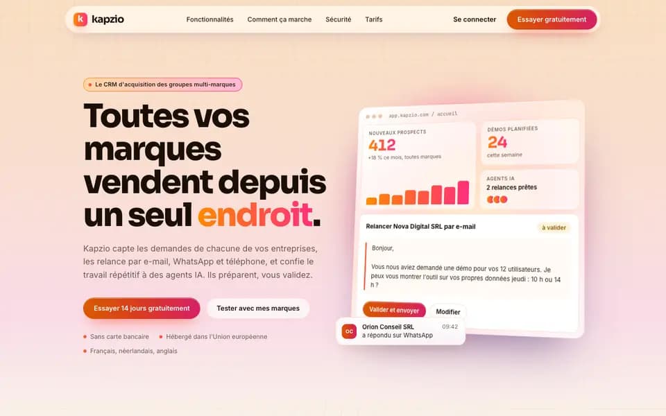Page d'accueil de Kapzio
